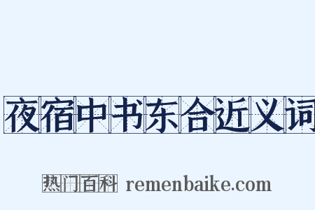 夜宿中书东合近义词是什么意思的图片